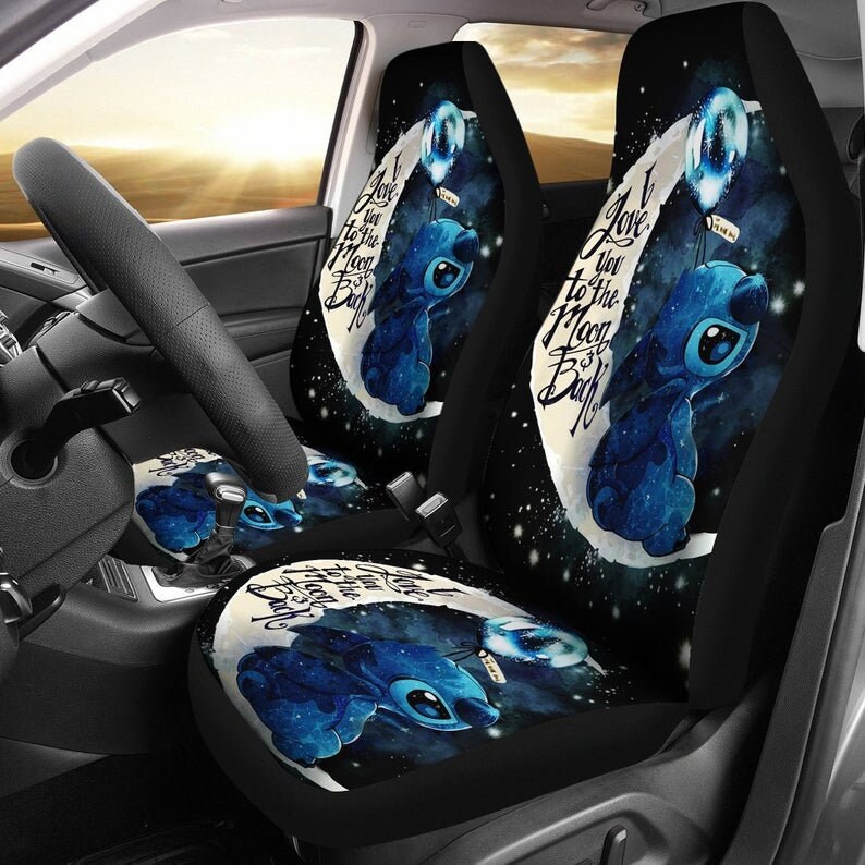 stitch and moon car seat cover disney cartoon car accessory etsy