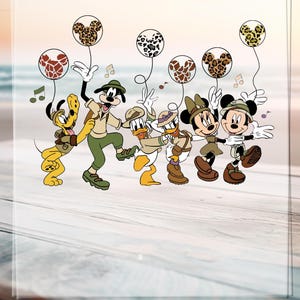 Disney Mickey and Friends Animal Kingdom Dtf Transfer,Safari Ready to Press design, Disney Safari Trip Dtf, Disney Wild Life DTF Print Sheet