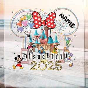 Custom Disney Trip 2025 Family Trip Dtf Transfer Disneyland Family Trip 2025 Dtf, Disney Family gift,Minnie Castle Trip Dtf, DTF Print Sheet