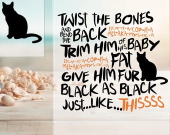 Twist The Bones Halloween Cat DTF Transfer, Funny Halloween Gift