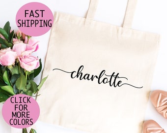 Personalized Bridesmaid Tote Bag, Initial Name Gift (15x15 inc)