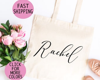 Personalized Bridesmaid Tote Bag, Custom Initial Bridal Party Gift