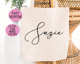 Personalized Canvas Tote Bag, Bridesmaid Gift (Font14)