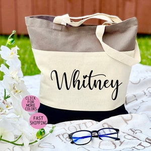 Personalized Tote Bag, Bridesmaid Totes,Name Tote,Canvas Bag, Bridesmaid Gift, Bachelorette Gift(Font 3 heart - 10 inch wide/ 6 inch height)