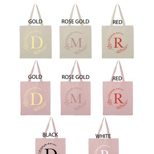 Personalized Tote Bag, Bridesmaid Totes,Name Tote,Canvas Bag, Bridesmaid Gift, Bachelorette Gift, Font 6 10 inch wide/ 6 inch height MAX image 7