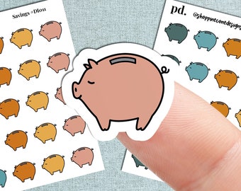 Piggy Bank Stickers, Budget Sticker, Savings Goals Sticker Sheet, Calendar Stickers, Planner Stickers