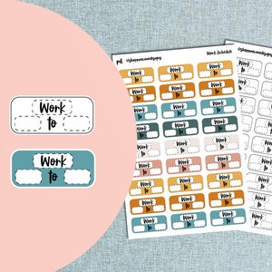 Arbeitsplan Sticker, Schicht Sticker, Planer Sticker Blatt