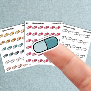 Sticker receptenherinnering, sticker medicijnen, stickervel kalender, stickervel planner