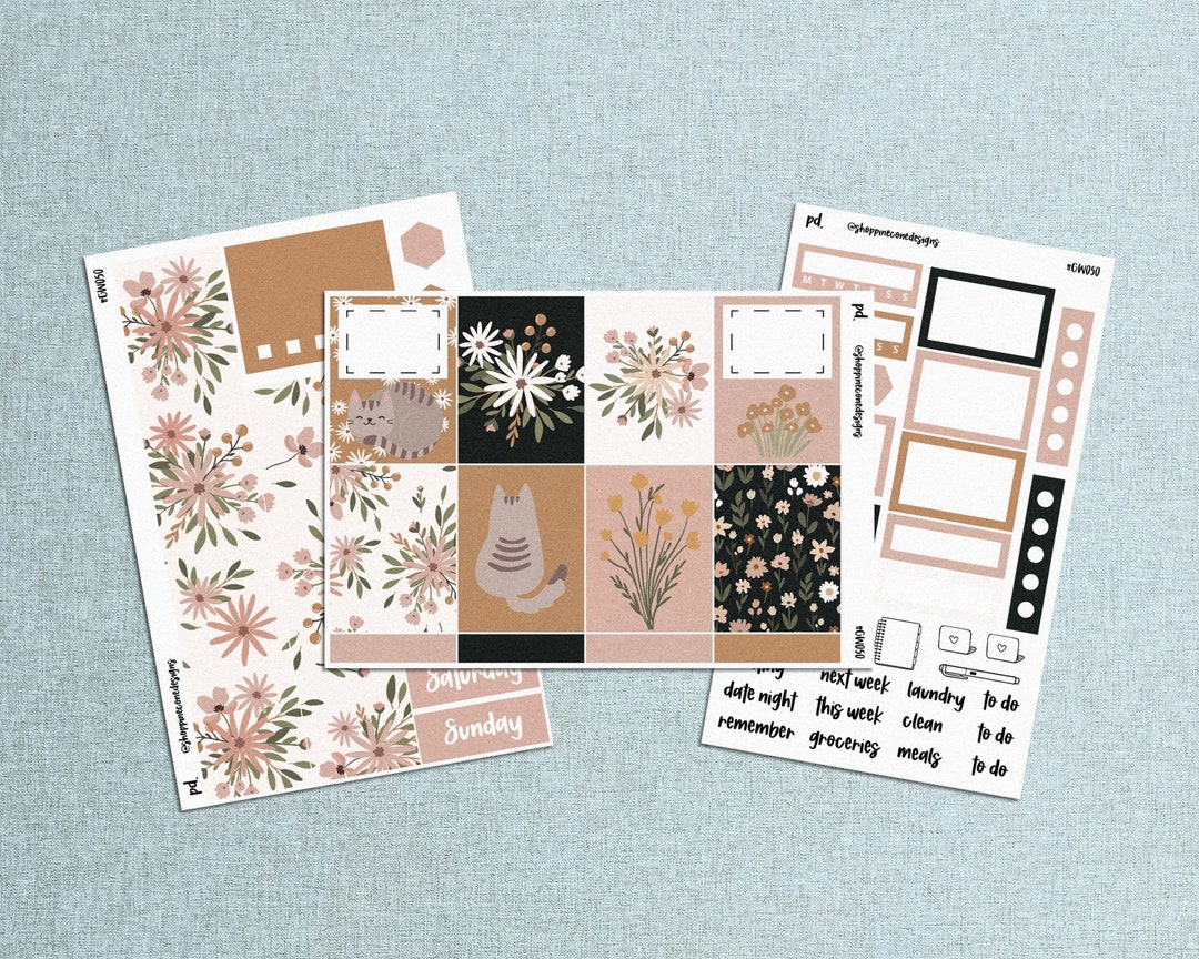 Wildflower Planner Sticker Kit: Weekly Floral Layout - Etsy