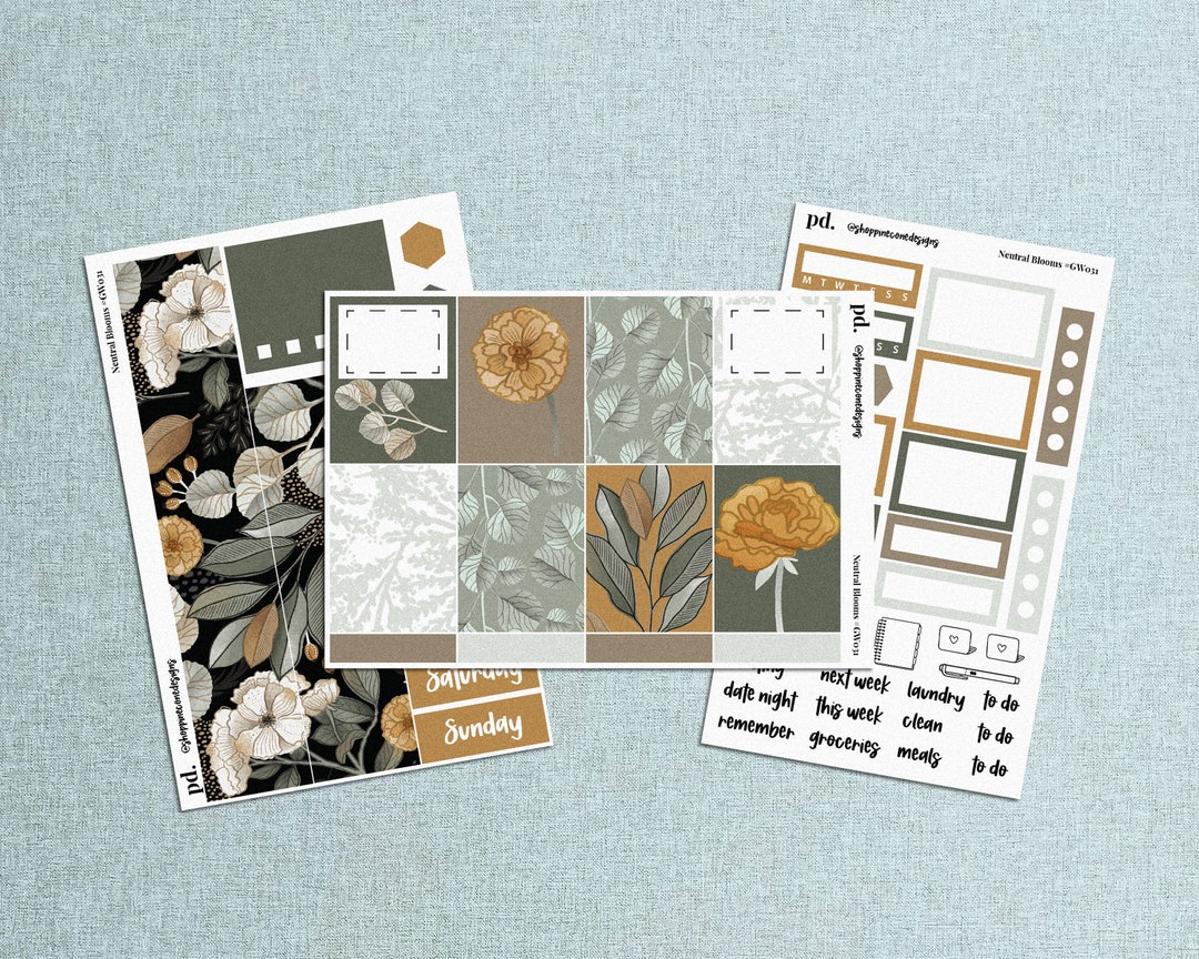 Boho Floral Planner Stickers: Weekly Kit for Erin Condren - Etsy