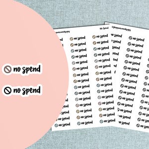 Keine Ausgaben Aufkleber, Budget Aufkleber, Zero Spend Challenge Tracker Aufkleber, Planer-Aufkleber Blatt