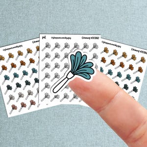 Sticker rappel de nettoyage, époussetage ménage, Sticker service de chambre, Feuille d'autocollants pour produits de nettoyage, Feuille d'autocollants pour agenda