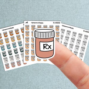 Adesivo de lembrete de receitas, adesivo de medicamentos, folha de adesivos de calendário, folha de adesivos de planejador