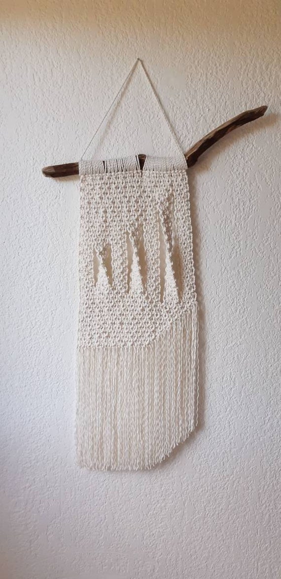 Macramé Mural Fait-Main 100% Coton Recyclé.