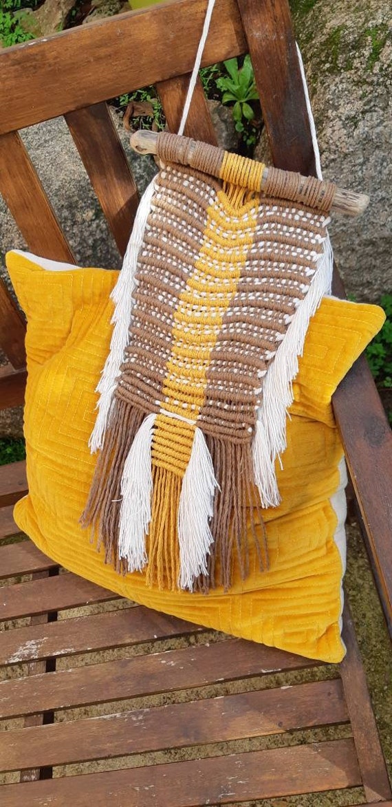 Macramé Mural Fait-Main Par Mes Soins 100% Coton Recyclé.