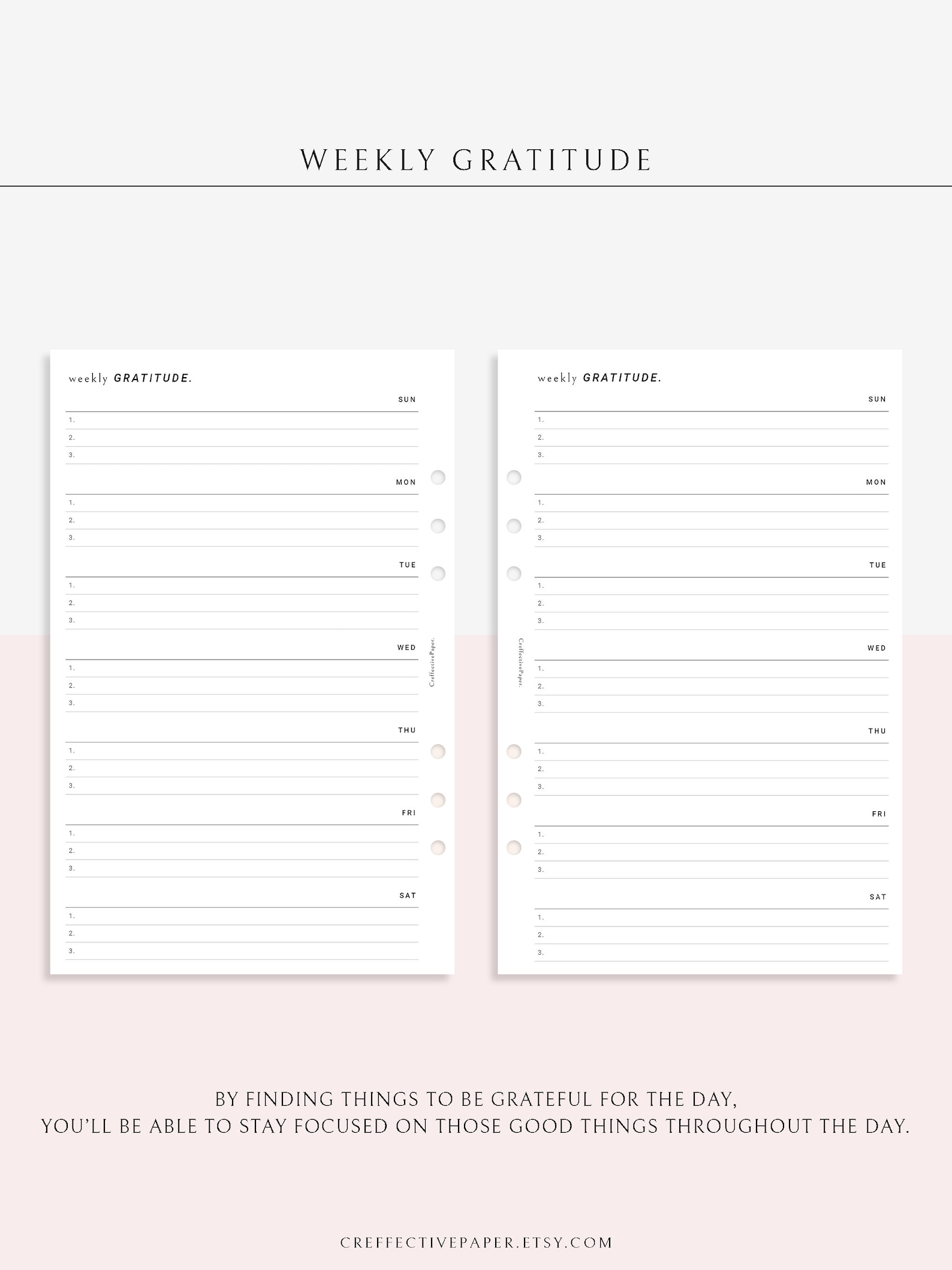 Free printable gratitude planner 5 minute journal template - juludeli