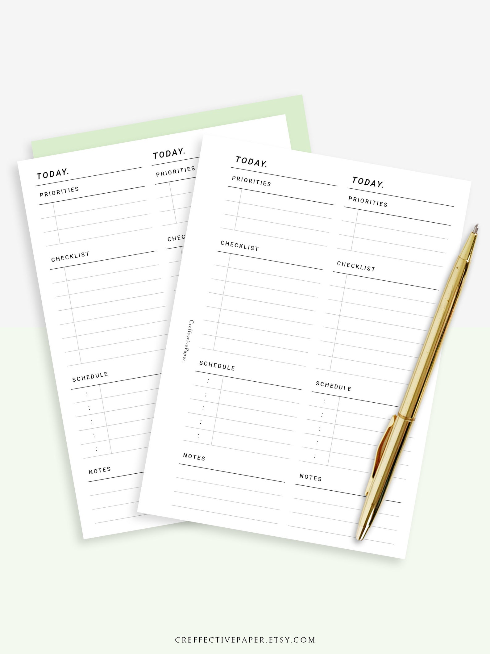 Daily A6 Planner Inserts Template 2 Days on a Page Printable Etsy