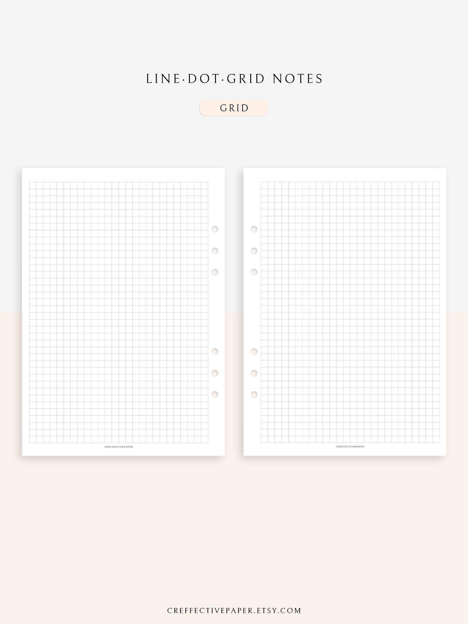 Printable Line Dot Grid Notes Paper Template Bundle Notes For Etsy