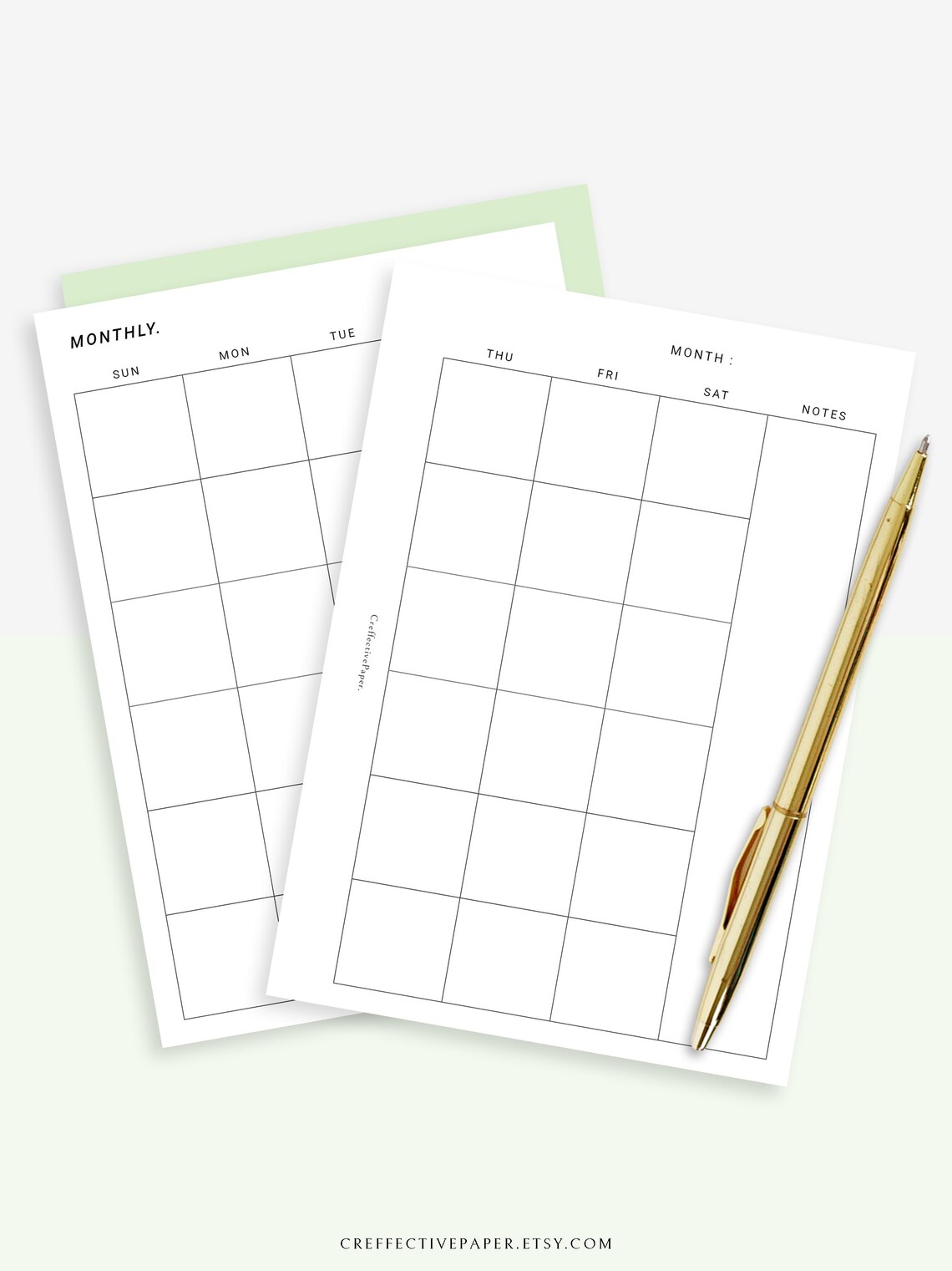 Monthly A6 Planner Inserts Printable Template PDF Monthly Etsy
