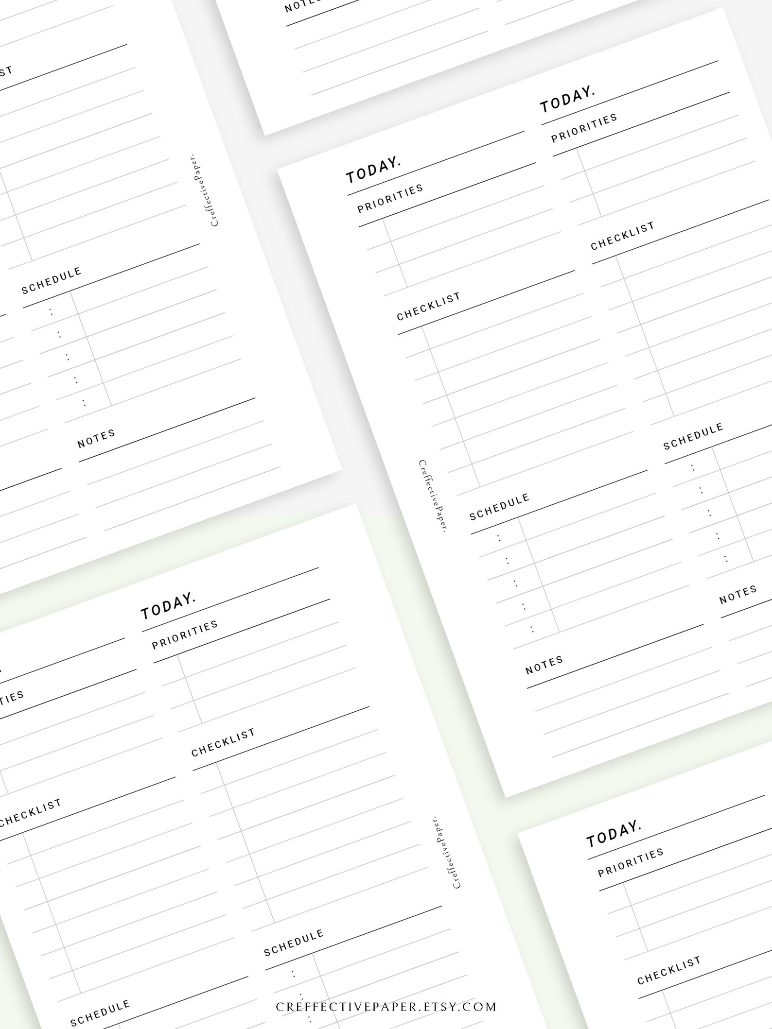 Daily A6 Planner Inserts Template 2 Days on a Page Printable Etsy