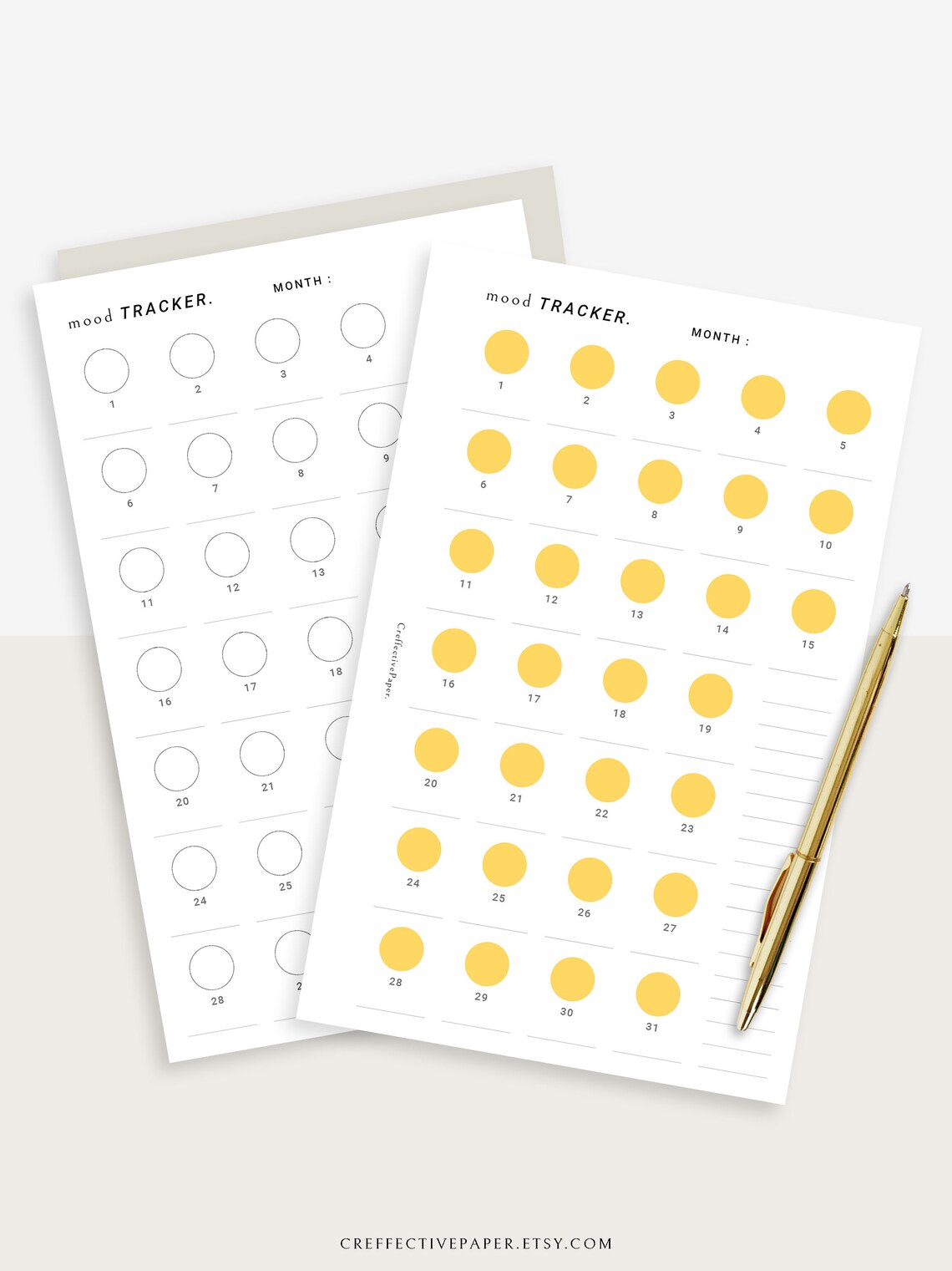 Monthly Emoji Mood Tracker Printable Template for Bullet | Etsy