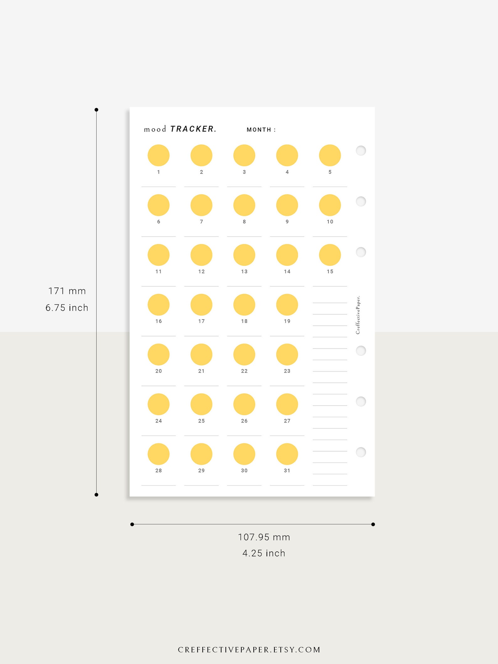 Monthly Emoji Mood Tracker Printable Template for Bullet | Etsy
