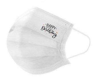 Happy Birthday Disposable face mask for Anniversary Design 4