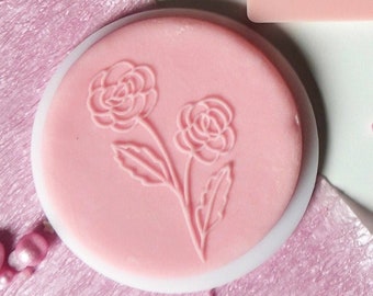 Double rose ornament embosser, cookie biscuit stamp, cake decorating, fondant icing.