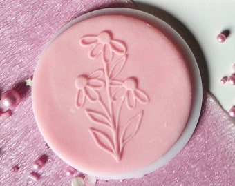 Camomile ornament embosser, cookie biscuit stamp, cake decorating, fondant icing.