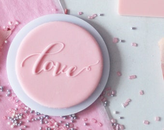 Love with quirkiness embosser, cookie biscuit stamp, cake decorating, fondant icing.