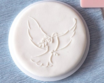 Olive branch dove embosser, cookie biscuit stamp, cake decorating, fondant icing.