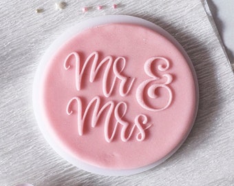 Mr mrs decorative embosser, cookie biscuit stamp, cake decorating, fondant icing.