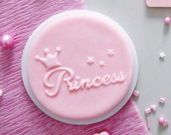 Princess crown and stars embosser, cookie biscuit stamp, cake decorating, fondant icing.