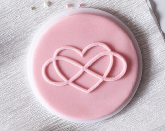 Infinity heart embosser, cookie biscuit stamp, cake decorating, fondant icing.