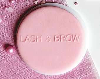 Lash & brow embosser, cookie biscuit stamp, cake decorating, fondant icing.