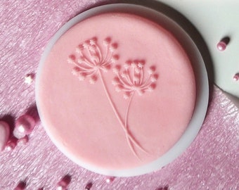 Dandelion clock embosser, cookie biscuit stamp, cake decorating, fondant icing.