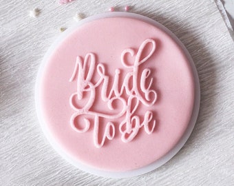 Bride to be embosser, cookie biscuit stamp, cake decorating, fondant icing.