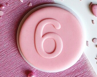 Number six digit embosser, cookie biscuit stamp, cake decorating, fondant icing.