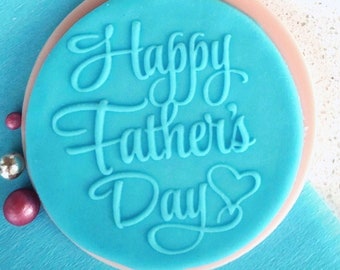 Happy father's day embosser, cookie biscuit stamp, cake decorating, fondant icing.