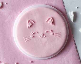 Cute Cat Face embosser cookie biscuit stamp cake decorating fondant icing.