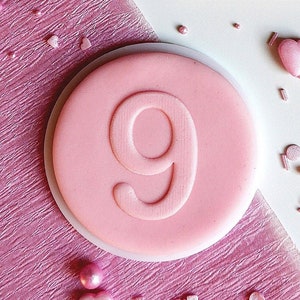 Number nine digit embosser, cookie biscuit stamp, cake decorating, fondant icing. image 1