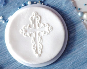 Decorative cross embosser, cookie biscuit stamp, cake decorating, fondant icing.