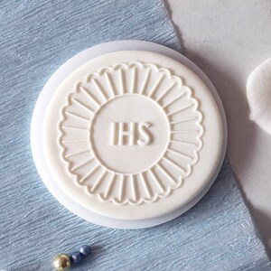 Ihs in the shape of sun, embosser, cookie biscuit stamp, cake decorating, fondant icing. image 1