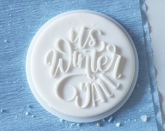 It's winter y'all inscription embosser, cookie biscuit stamp, cake decorating, fondant icing.