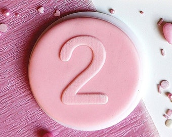 Number two embosser, cookie biscuit stamp, cake decorating, fondant icing.