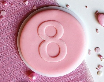 Number eight digit embosser, cookie biscuit stamp, cake decorating, fondant icing.