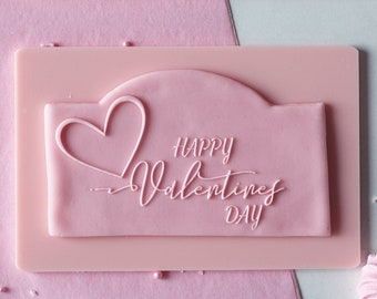 Happy valentines day XL embosser, cookie biscuit stamp, cake decorating, fondant icing.