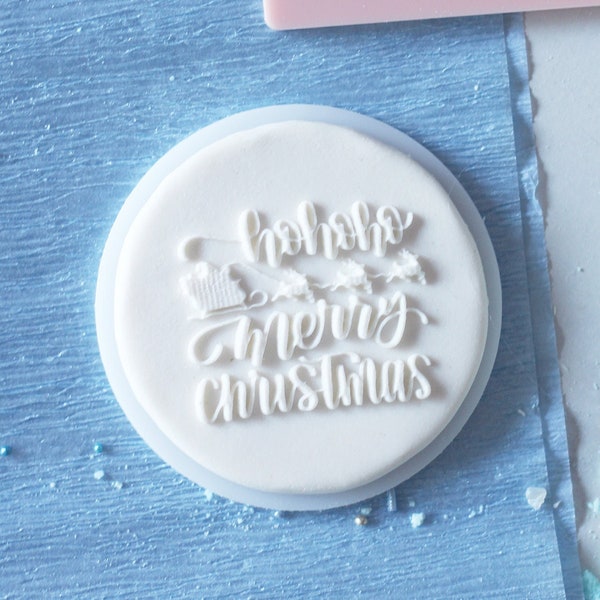 Hohoho merry christmas embosser, cookie biscuit stamp, cake decorating, fondant icing.