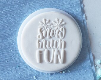 Snow much fun embosser, cookie biscuit stamp, cake decorating, fondant icing.