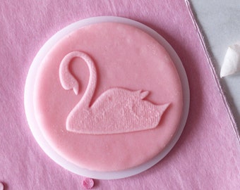 Elegant swan embosser, cookie biscuit stamp, cake decorating, fondant icing.